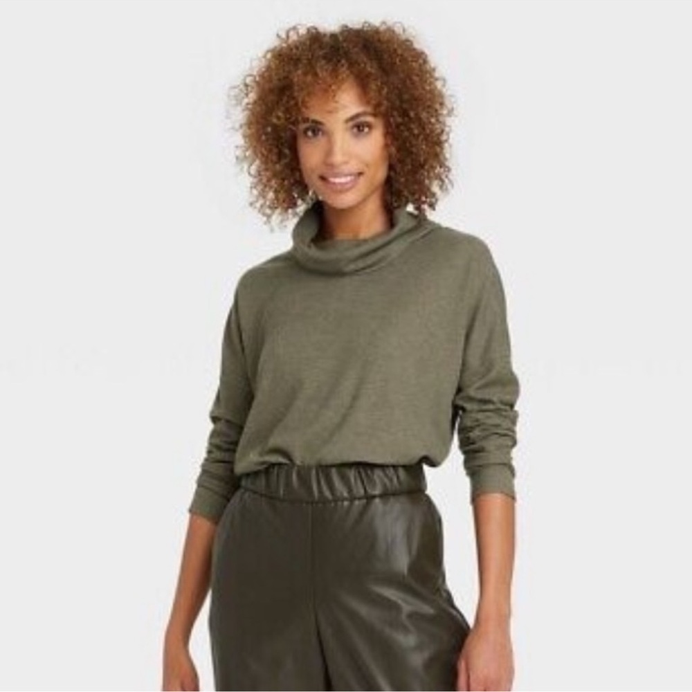 Target A New Day Long Sleeve Turtleneck Waffle Tshirt